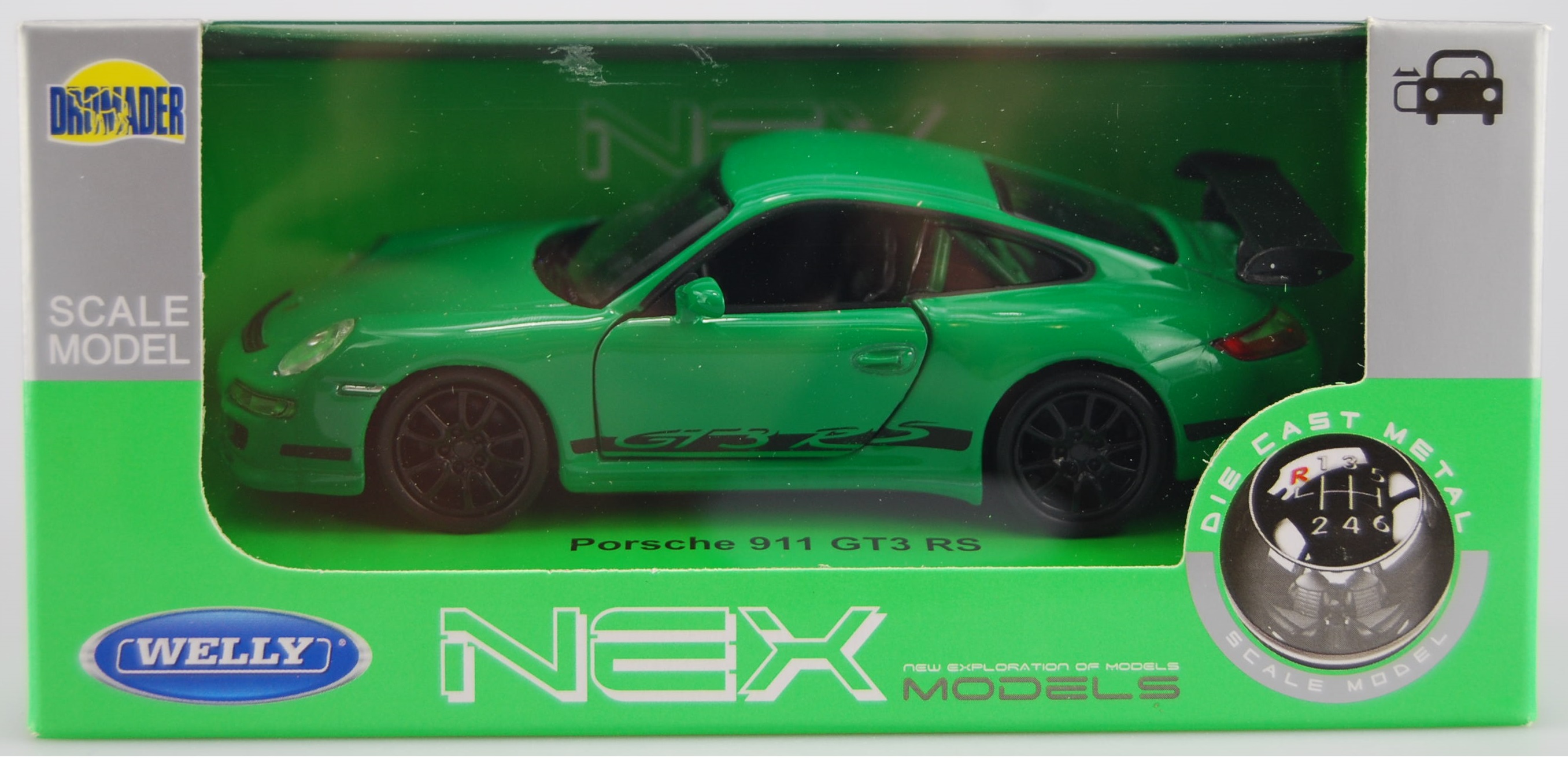 Details About Porsche 911 997 Gt3 Rs Green 134 139 Welly Metal Car Nib