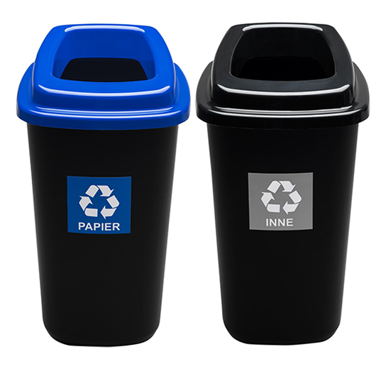 Kosz SORTBIN 28 litrów – ZESTAW 5 KOSZY do segregacji śmieci odpadów 5x28l (pokrywa z otworem) KOLOROWE