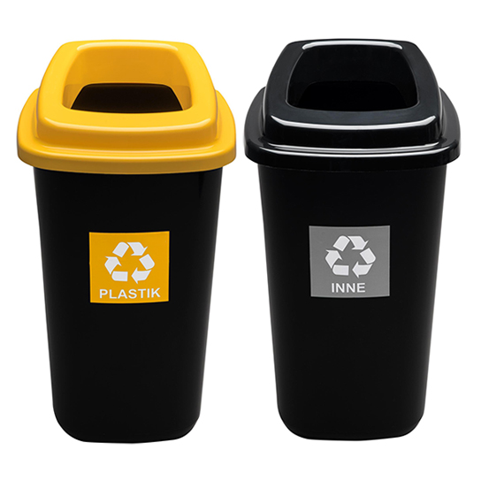 Kosz SORTBIN 28 litrów – ZESTAW 5 KOSZY do segregacji śmieci odpadów 5x28l (pokrywa z otworem) KOLOROWE
