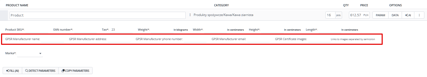 GPSR in InpostFresh and Base Panel